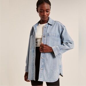 Abercrombie & Fitch Blue Denim Oversized Jean Jacket Shirt